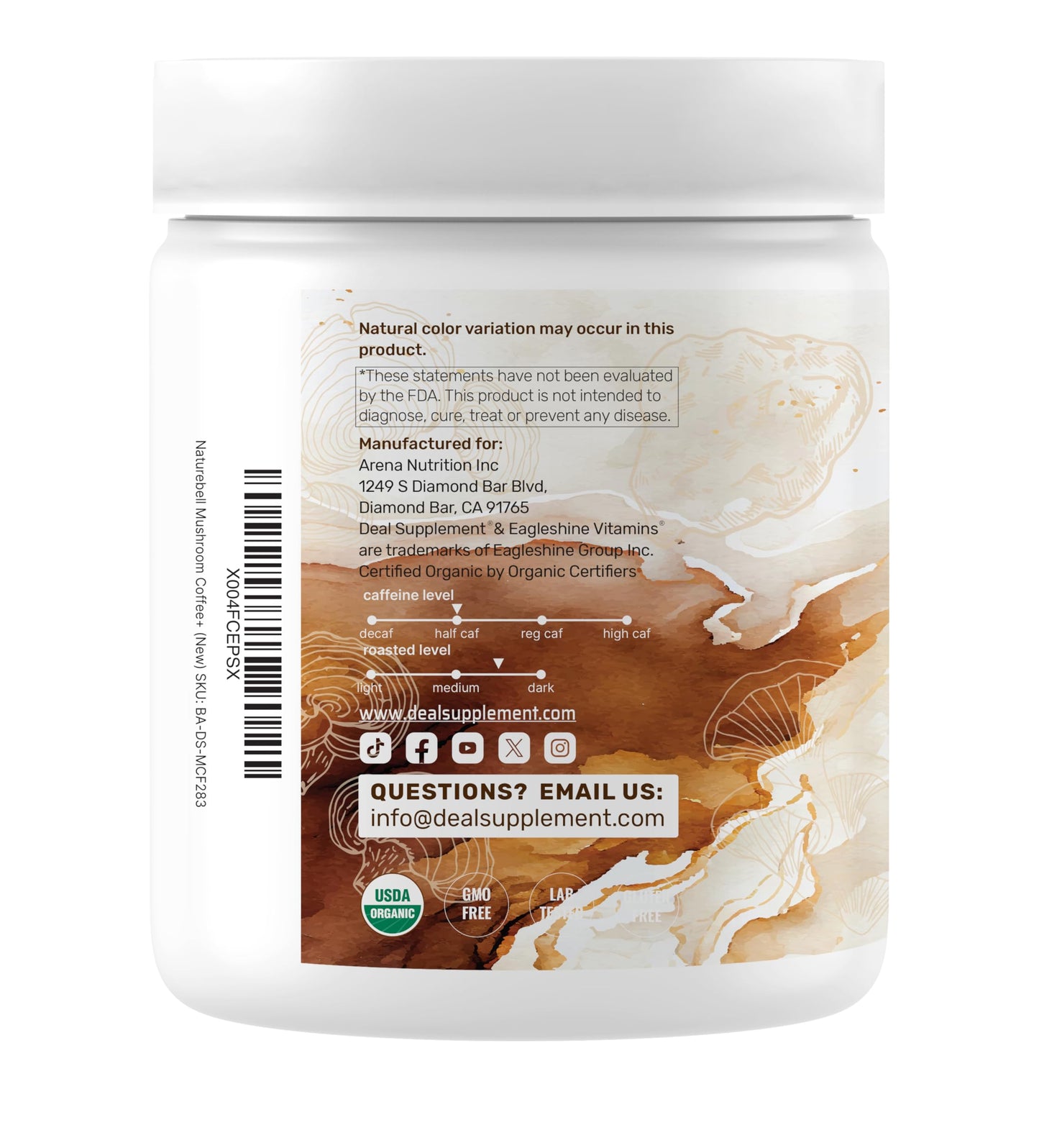 Organic Mushroom Coffee, 10oz – 10 Adaptogenic Mushrooms with Arabica Coffee + MCT Oil for Smooth Flavor – Turkey Tail, Lions Mane, Cordyceps, Chaga, Reishi – Immune, Energy,& Brain Support Supplement