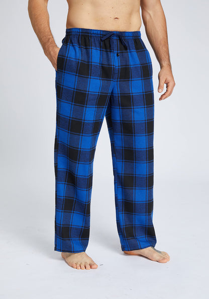 JupiterSecret Mens Pajama Pants Set Flannel Cotton Sleep & Lounge Pants, PJ Bottoms with Pockets and Button Fly 3 Pack