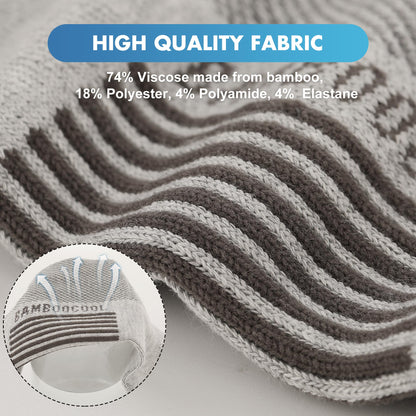 BAMBOO COOL Men's Ankle Socks Athletic Cushioned Moisture Wicking, Running Socks Arch Support Breathable, Heel Tab 8 Pack