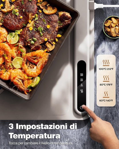 iTRUSOU Electric Warming Tray - Full Surface Heating,Rollable & Portable,Premium Silicone Nano-Material,3 Temperature Settings,Auto Shut-Off -Versatile Food Warmer for Gatherings,Parties,Everyday Use