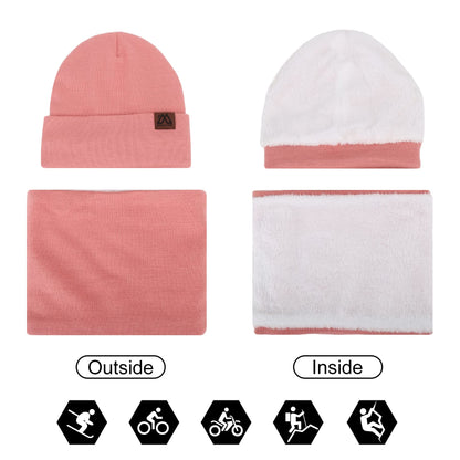 Winter Hat Scarf and Gloves Set for Women Knit Fleece Lined Warm Beanie Touch Screen Gloves Neck Warmer 3-Piece Sets for Unisex Adult 2025 Cold Weather Gifts