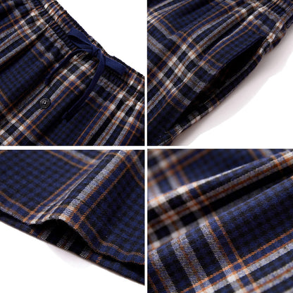 JupiterSecret Mens Pajama Pants Set Flannel Cotton Sleep & Lounge Pants, PJ Bottoms with Pockets and Button Fly 3 Pack