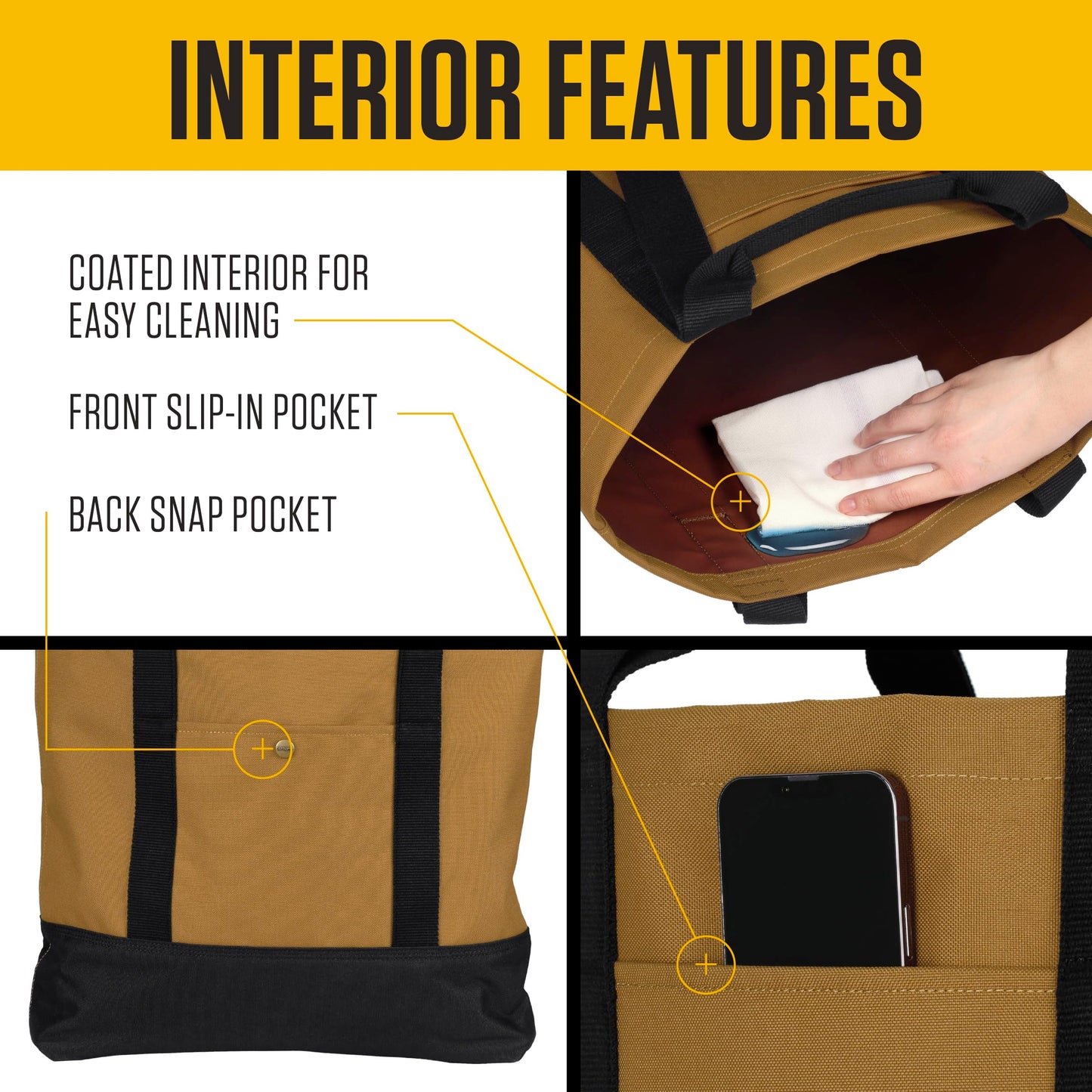 Carhartt Classic Vertical Open Tote Bag, Durable Water Repellent Material W/Hand and Shoulder Straps, Industry Red, 18L