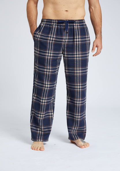 JupiterSecret Mens Pajama Pants Set Flannel Cotton Sleep & Lounge Pants, PJ Bottoms with Pockets and Button Fly 3 Pack
