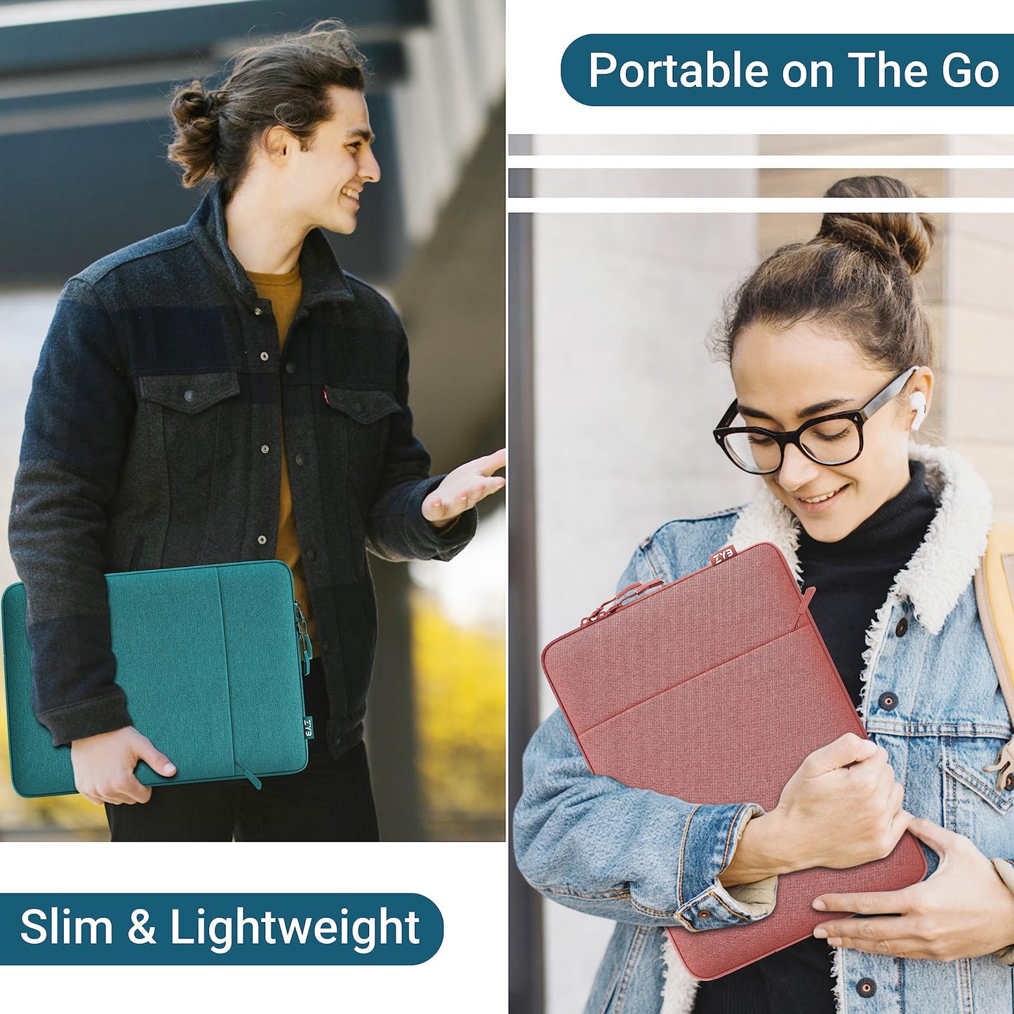 ZYB 14 inch Laptop Sleeve Case for MacBook Air 2023 15 inch M2 A2941, Lenovo Thinkpad Ideapad Chromebook HP Acer Dell 14 inch Surface 15 inch, Old Mac Pro 15, Pink